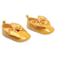 B2228-M: Mustard Shiny PU Shoes (0-12 Months)